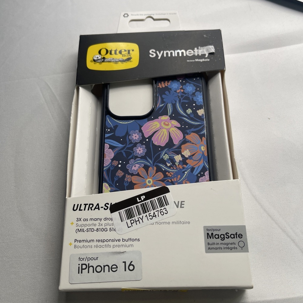 OTTERBOX Symmetry Ultra Slim Floral MagSafe Case for iPhone 16 Blue Pink Purple